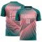 Custom Teal Medium Pink-White Line Sublimation Soccer Uniform Jersey